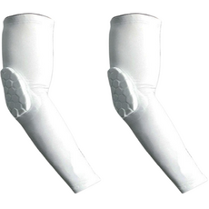 cssoul 運動蜂巢防撞護肘袖套 左右一組, 白色