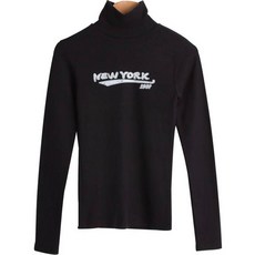 린다샵 여성용 페할디 프린팅 슬림핏 목폴라 티셔츠 cpt11211k2b