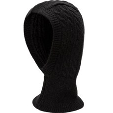 SOFTHOLIC 針織連帽巴拉克拉瓦圍脖, 黑色