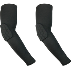 cssoul 運動蜂巢防撞護肘袖套 左右一組, 黑色