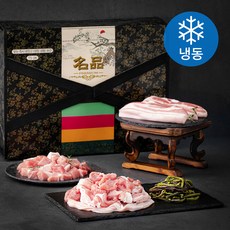 제직증명 제주 흑돼지 모둠 뒷대리 찌개용 350g + 뒷다리 불고기용 350g + 오겹살 구이용 300g + 제주마미 비온뒤 고사리 200g 선물세트 (냉동), 1세트