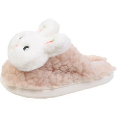 이사도라 여성용 뽀글이 토끼 퍼 슬리퍼