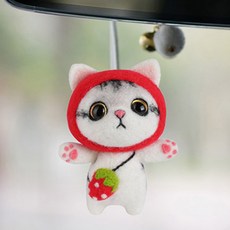 Hoonie市集 DIY羊毛氈貓咪 222 Bibi 套組 車用1, 1套, 混合色