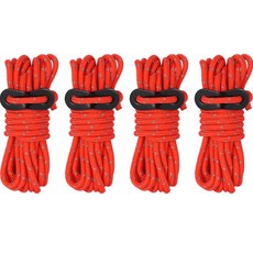 營繩 4入+固定調節片, 紅色的