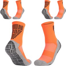 男士舒適防滑運動襪3雙組, 橘色, 3個