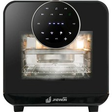 JAEWON 多功能蒸氣全不鏽鋼烤箱型氣炸鍋, 黑色, SAT15004