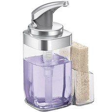 simplehuman 方形按壓瓶與菜瓜布收納架2 650ml SPH-KT1189, 1個, 銀色