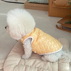 bydamsoomi 狗狗波浪絎縫背心, 黃色