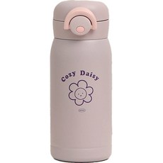 Iwooa Cozy Daisy迷你一鍵式保溫瓶, 330ml, 紫色