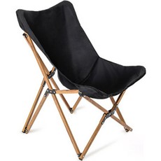 French Koda 露營木質風格休閒椅, 黑色, 1個
