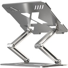 코끼리리빙 알루미늄 맥북 2단 스탠드 거치대, 실버, 1개