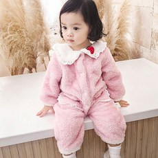 조이멀티 엠케이 아동용 레이스포켓 딸기카라 보들퍼 우주복