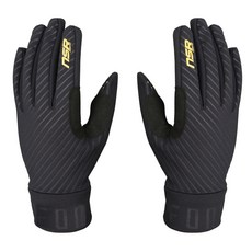 nSR RIDInG Fondo 防風空氣動力學剪裁手套 雙手套組, 黑色 + 金色, 1個