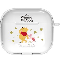 디즈니 곰돌이 푸 클리어 케이스 + 키링, 에어팟3, 가을, 1개