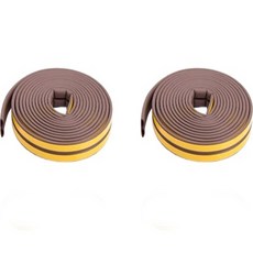 yoromkorom D型門縫橡膠密封條 JW03 棕色, 2個