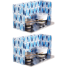 Hoonie市集 瓦斯爐鋁製擋板 魚圖案, 2個