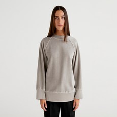 benetton 女款棉混紡半高領大學T 3YHPD102J