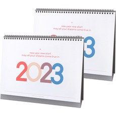 momopop 2023桌面寬幅日曆A4, 2個, 混合顏色