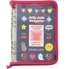 second mansion Cherry Me 6孔拉鍊日記本+貼紙組, Jelly jello(Pink)