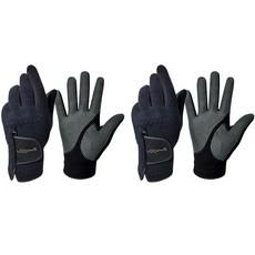 Loopys 男用防寒高爾夫球手套 雙手用, 黑色