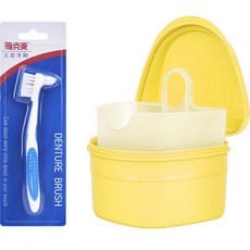 YKELIN 假牙護理牙刷+套組黃色, 1套