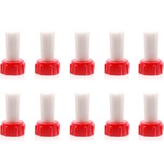 Nouveau Red Cap 咖啡機清潔刷替換刷頭 0.7mm 2入組, 5套, 紅色 + 白色