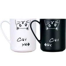 Atihom情侶漱口杯, 2個, 黑+白