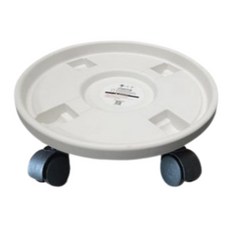 Heyjoy 圓形花盆托盤 小型家電移動式托盤, 白色, 1個