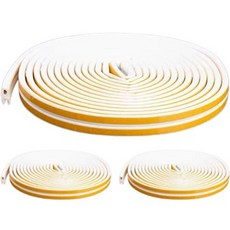 yoromkorom 房門 玄關門 門縫擋條 橡膠密封條 白色 D型, 3個