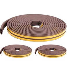 yoromkorom 房門 玄關門 門縫擋條 橡膠密封條 棕色 D型, 3個