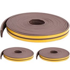 yoromkorom 房門 玄關門 門縫擋條 橡膠密封條 棕色 E型, 3個