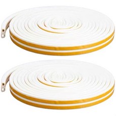 Yoromkorom D型門縫橡膠密封條 JW03 白色 大, 2個