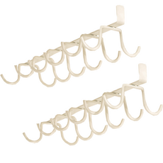 McLife 抹布廚具掛架層架雙掛鉤, 2個, 白色