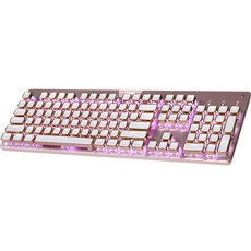 ABKO 方形復古軸交換機械有線鍵盤, 粉, K840S, 青軸