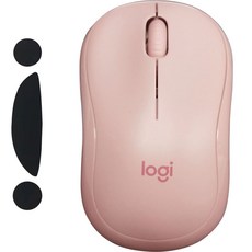 로지텍 무소음 무선 마우스 M221 MR0085 + 마우스 피트, 핑크