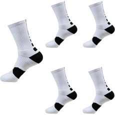 CS Soul 男士避震運動襪, 白 + 黑, 5個