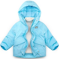 JELISPOON 童款簡約素色連帽微凝膠保暖外套