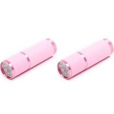 포켓 핸드 팝 컬러 캠핑 등산스트랩 원터치 손전등, 핑크, 2개