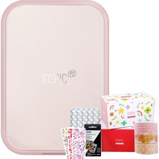 Canon 佳能 Inspic P2迷你照片打印機玫瑰金+禮盒隨機+相紙20p+日記本盒+裝飾貼紙隨機+美紋紙膠帶隨機發貨達庫套組, PP1003A