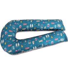 ECONY HOUSE 動物貓U字型身體枕套, 藍色