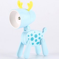 얼룩사슴 휴대 미니 스탠드 램프, 블루사슴