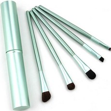 디에스 휴대용 미니 알루미늄 튜브 보관 뷰티 브러쉬 5종 세트, 그린, 1개