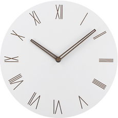 벤홈 모던 심플 플랫 우드 벽시계 B, 화이트