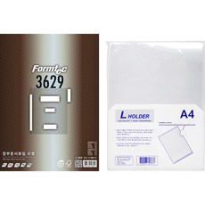 Formtec 政府文件檔案標籤 LS-3629 100入 + 文協 L型資料夾 10入 套組, 1套