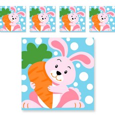 minhwashop 小型油畫 十二生肖 5入, 兔子(UDOFB0274), 5個