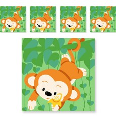 minhwashop 小型油畫十二生肖5入, 猴(UDOFB0279), 5個