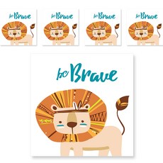 minhwashop 小型油畫印第安動物 5p UDOFB026C, 金獅