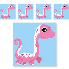 minhwashop 小型油畫恐龍5入 UDOFB02865, 薄板龍, 1個