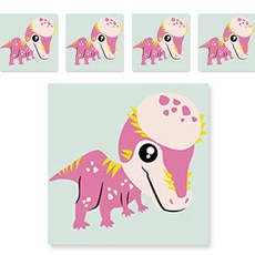 minhwashop 小型油畫恐龍 5入 UDOFB0285, 厚頭龍, 1個