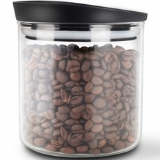 NUVO 黑蓋透明密封保鮮罐, 500ml, 1個